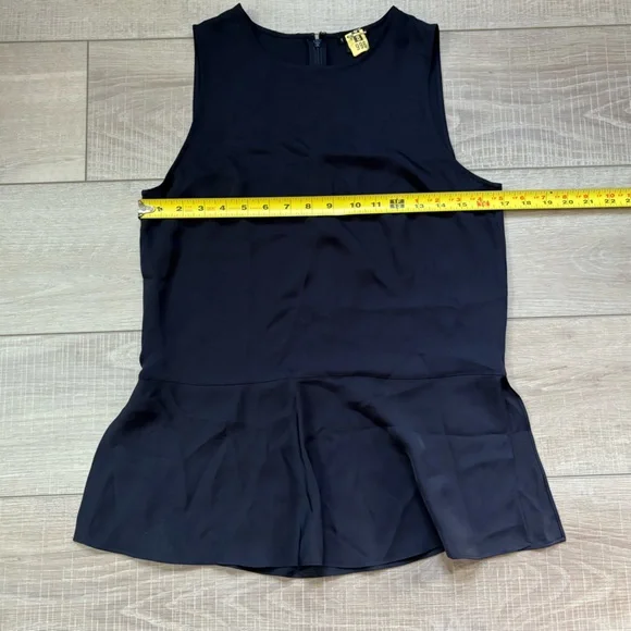 Theory Silk Black Sleeveless Peplum Top - Picture 4 of 6